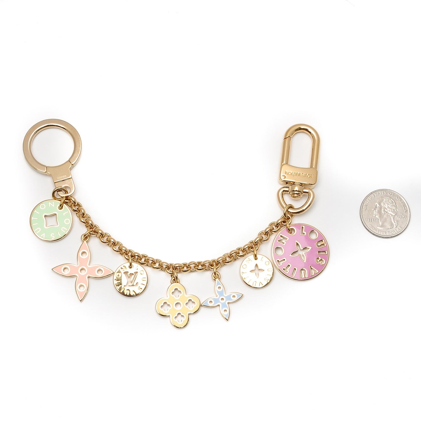 Enamel Looping Key Chain Bag Charm Multicolor