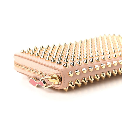 Christian Louboutin Calfskin Panettone Spiked Zip Around Wallet Dune 6 of 9