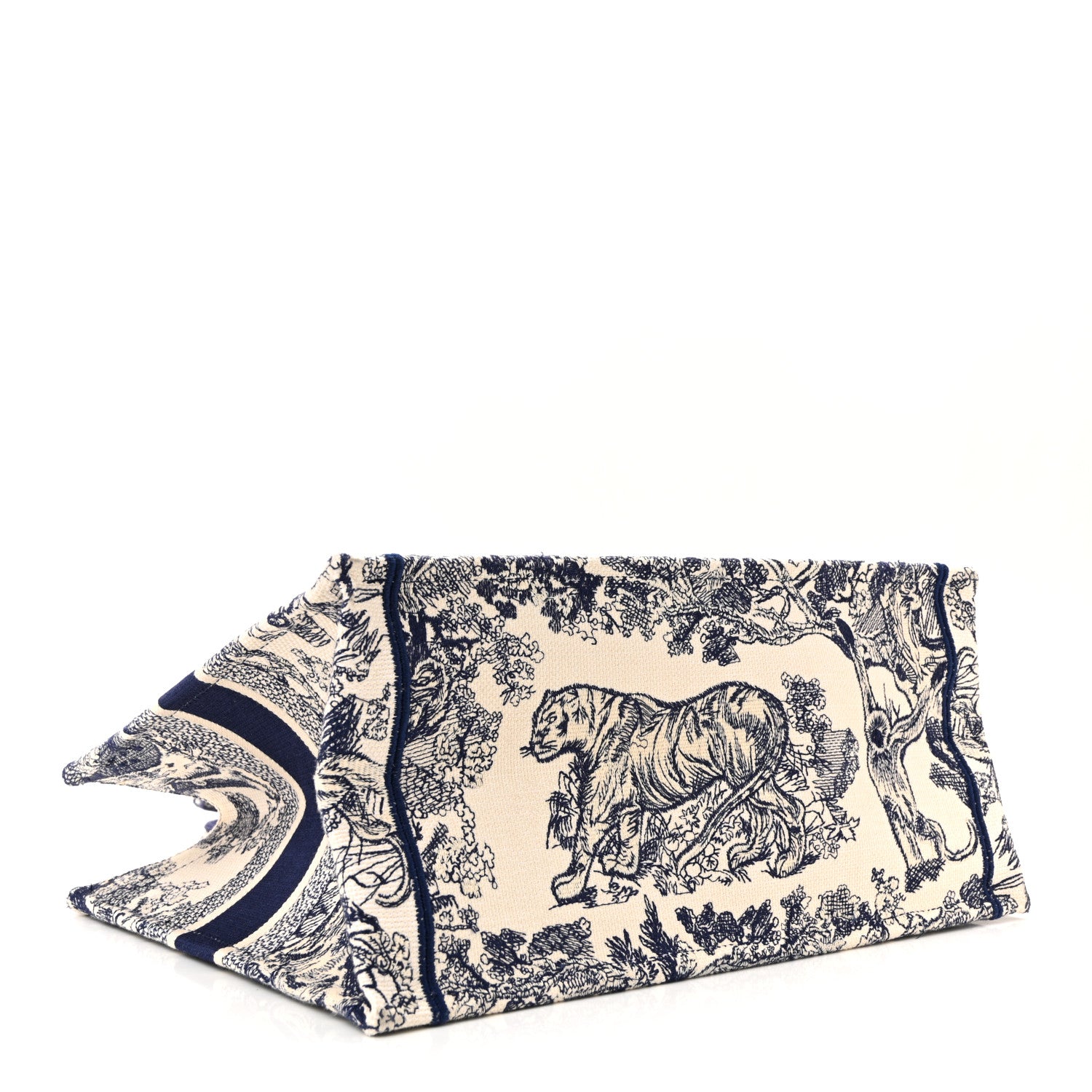 Christian Dior Canvas Embroidered Medium Dioriviera Toile De Jouy Book Tote Blue 7 of 14