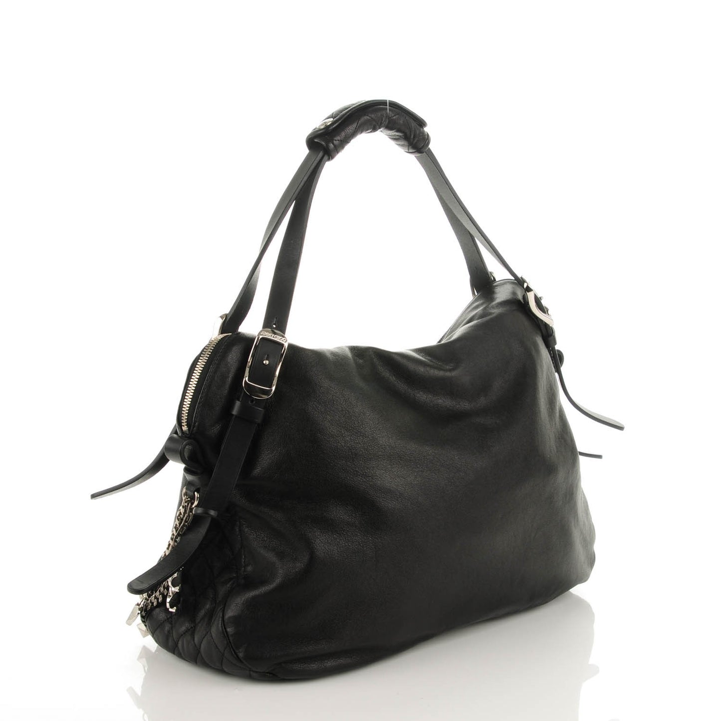 Lambskin Large Blake Boho Biker Bag Black