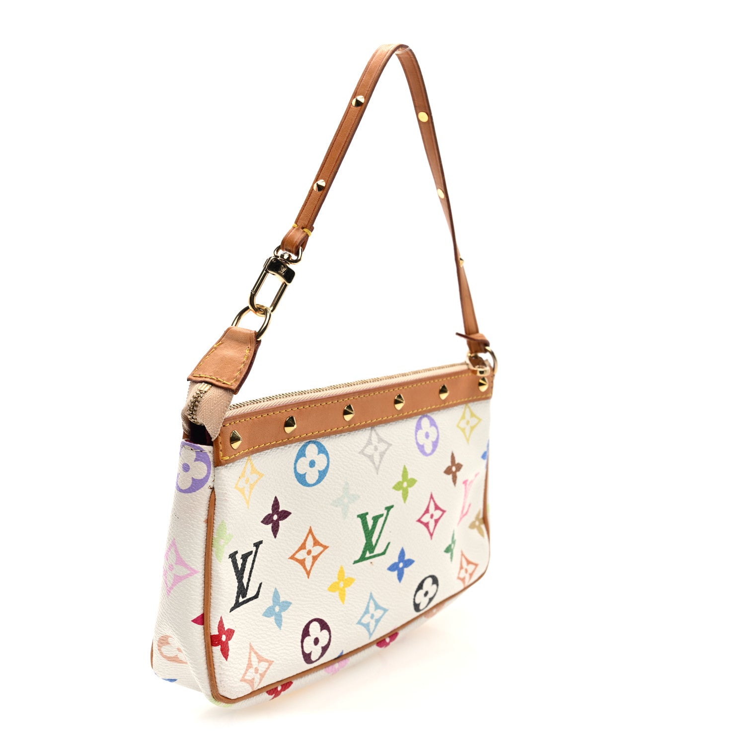 Louis Vuitton Monogram Multicolor Pochette Accessories White 3 of 9