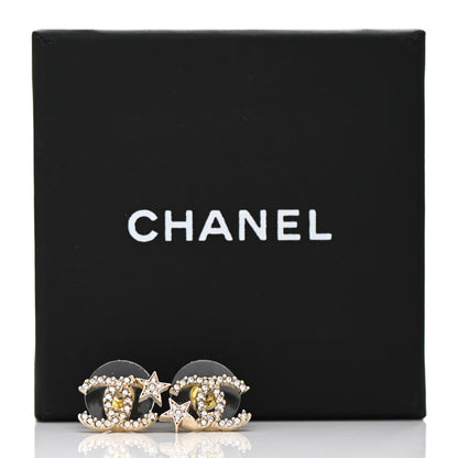 Chanel Crystal CC Starfall Earrings Gold 5 of 5