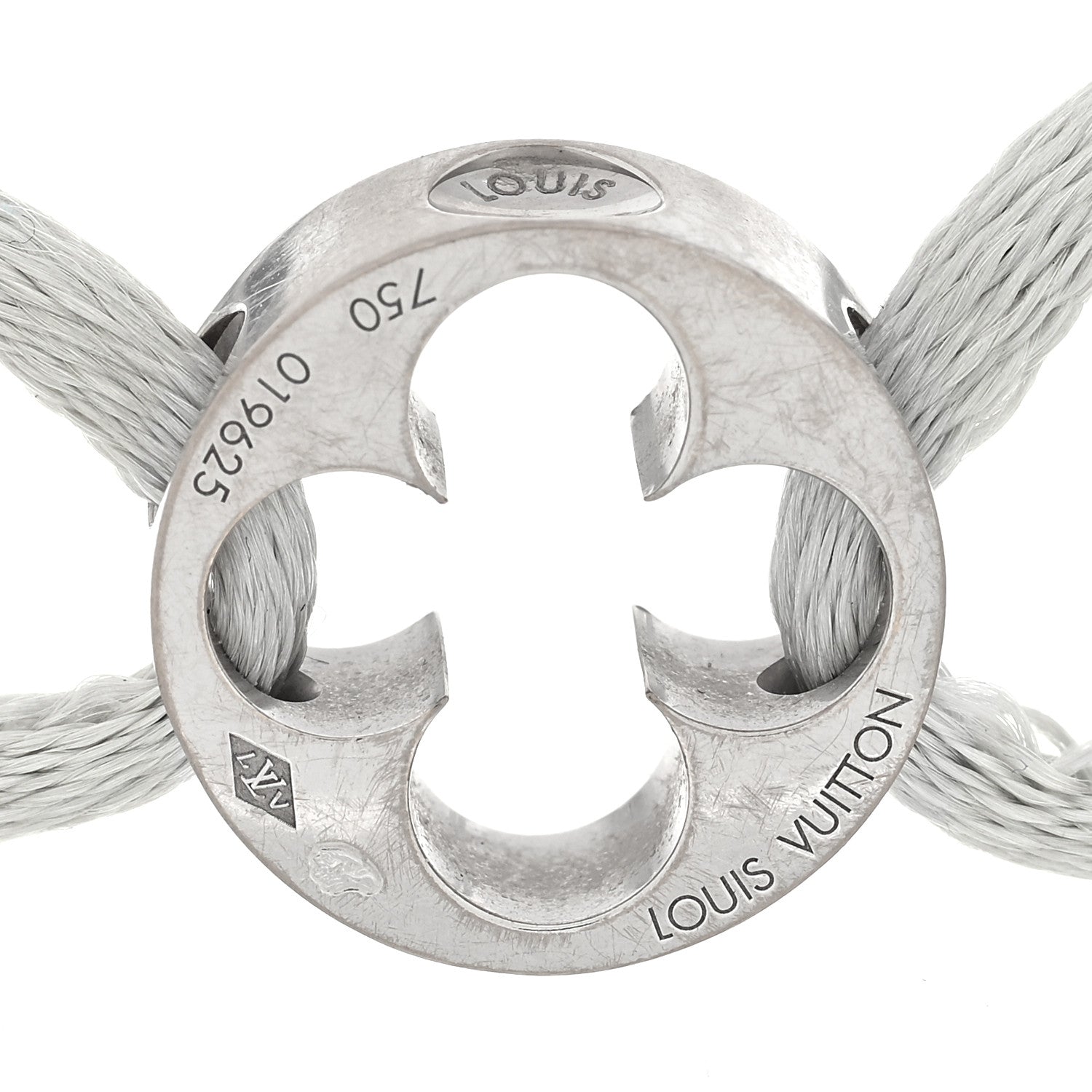 Louis Vuitton 18K White Gold Cord Empreinte Adjustable Bracelet Gray 3 of 3