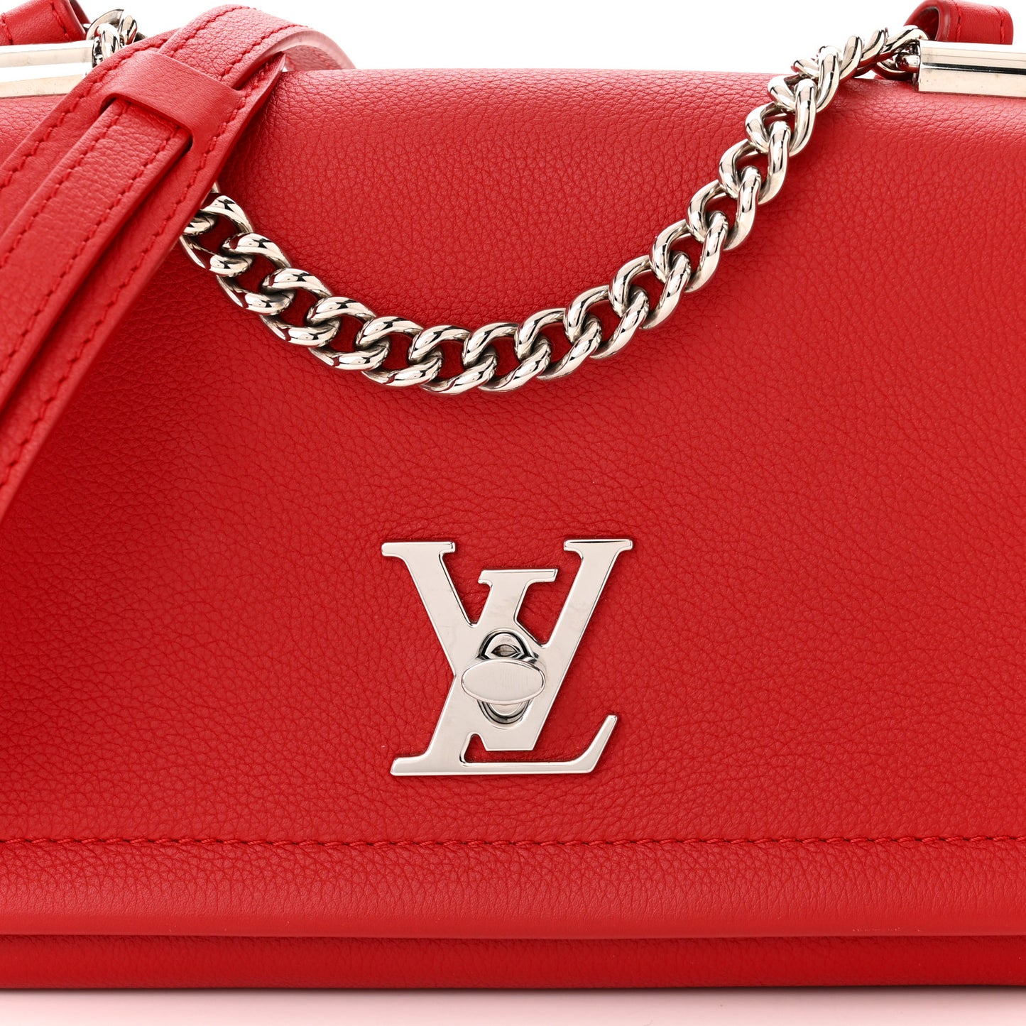 Calfskin Lockme II Chain Bag BB Rubis