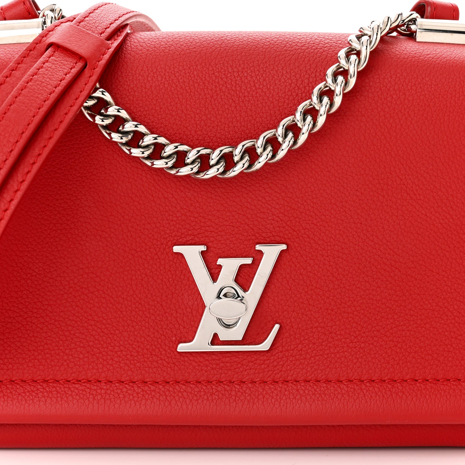 Louis Vuitton Calfskin Lockme II Chain Bag BB Rubis 8 of 13