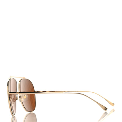 Fendi Metal Fendi Forever Aviator Sunglasses FF0407/G/S Gold 3 of 7