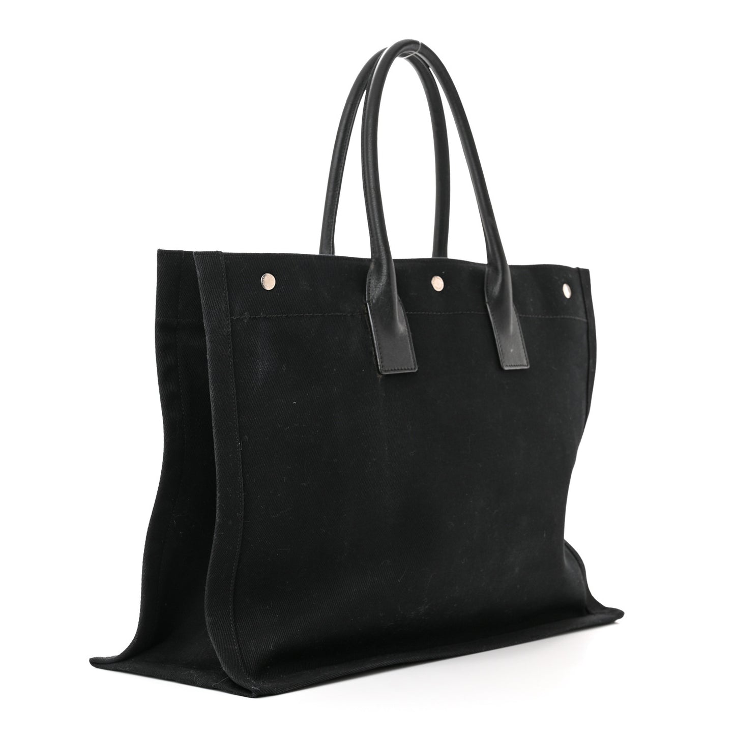 Linen Calfskin Rive Gauche Tote Black