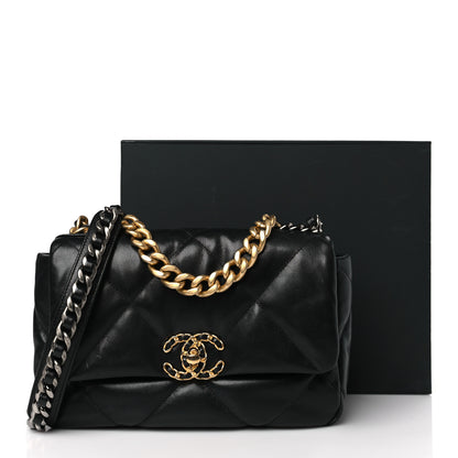 Chanel Lambskin Quilted Medium Chanel 19 Flap Black 10 of 10