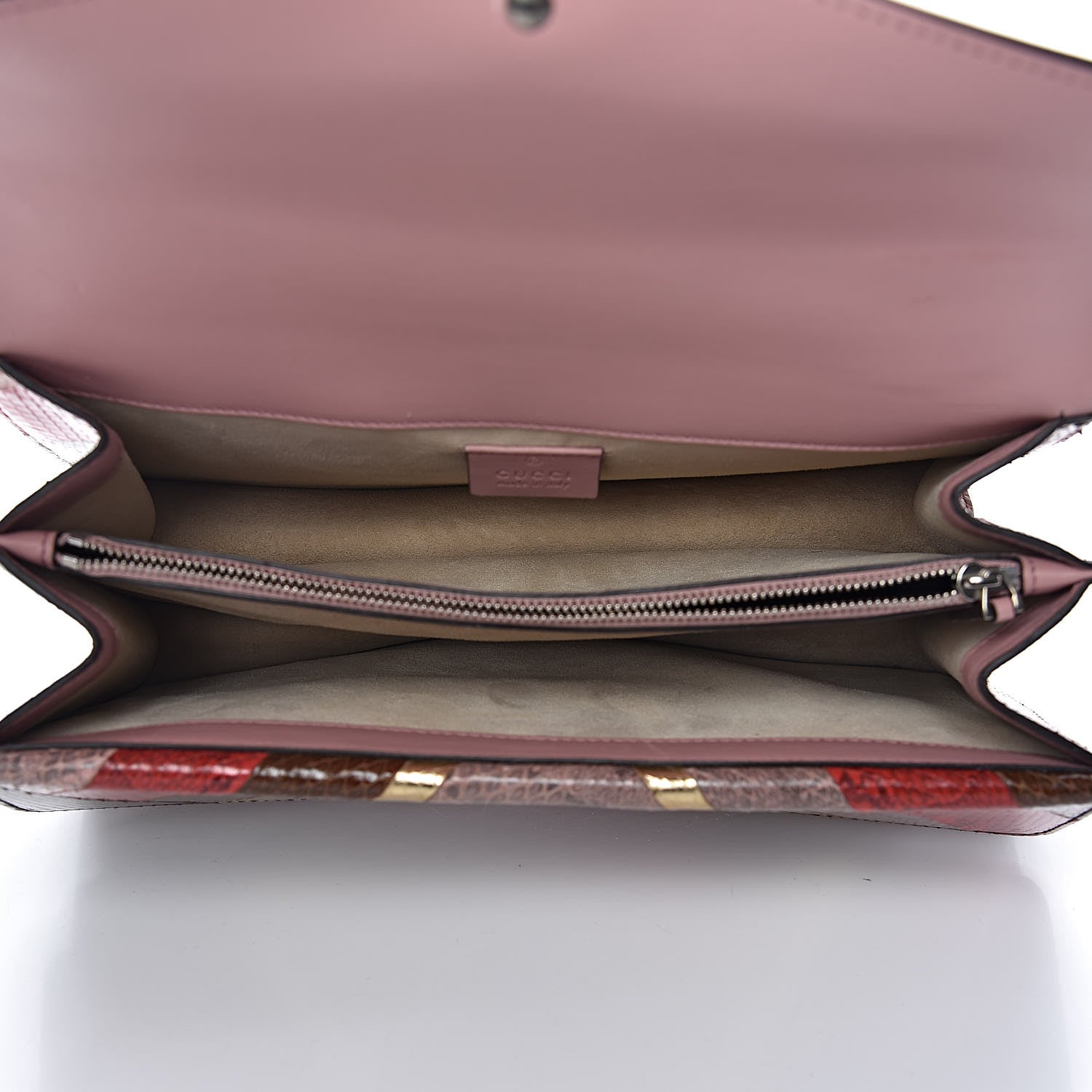 Gucci Ayers Snakeskin Chevron Small Dionysus Shoulder Bag Pink 5 of 13