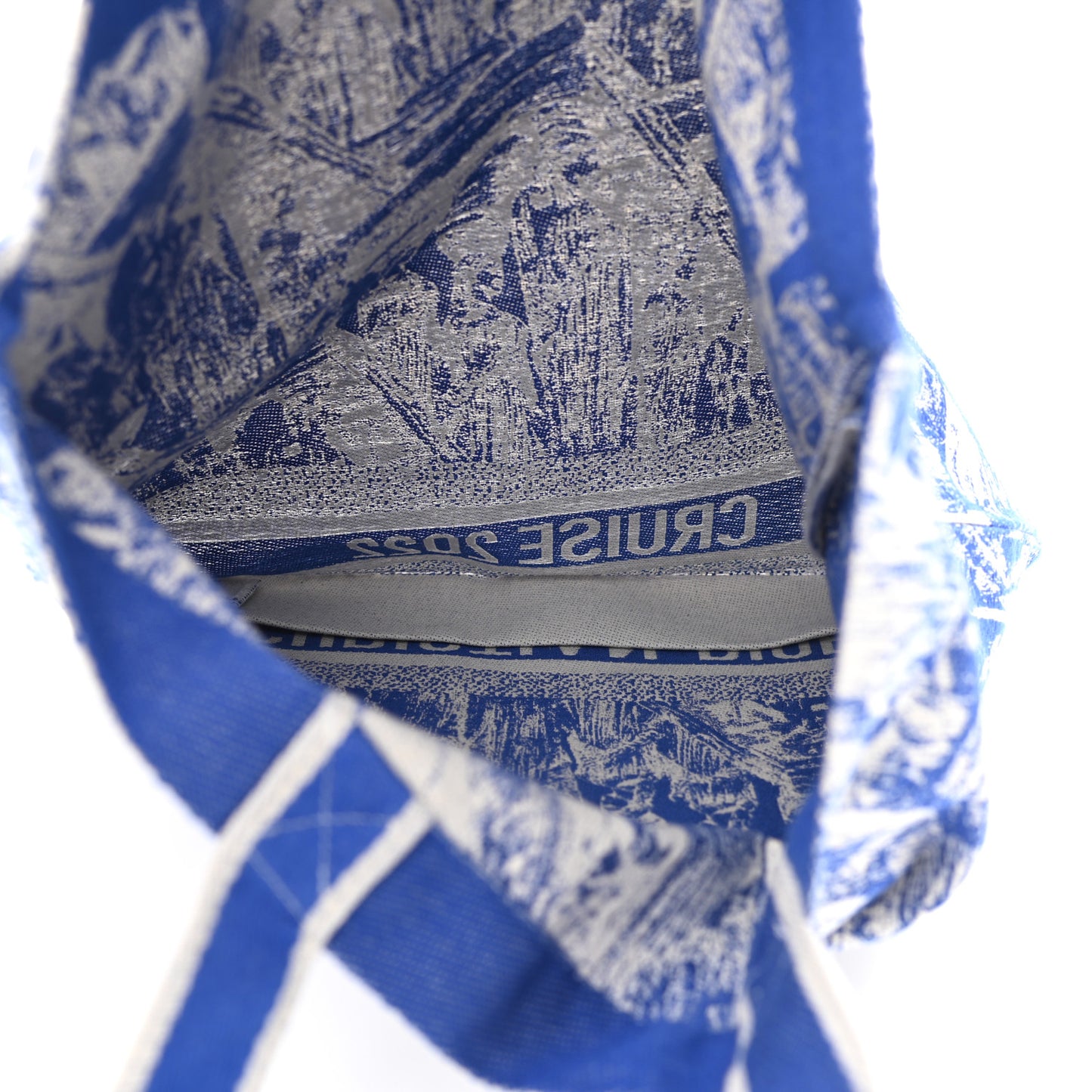 Canvas Print Cruise Tote Ivory Blue