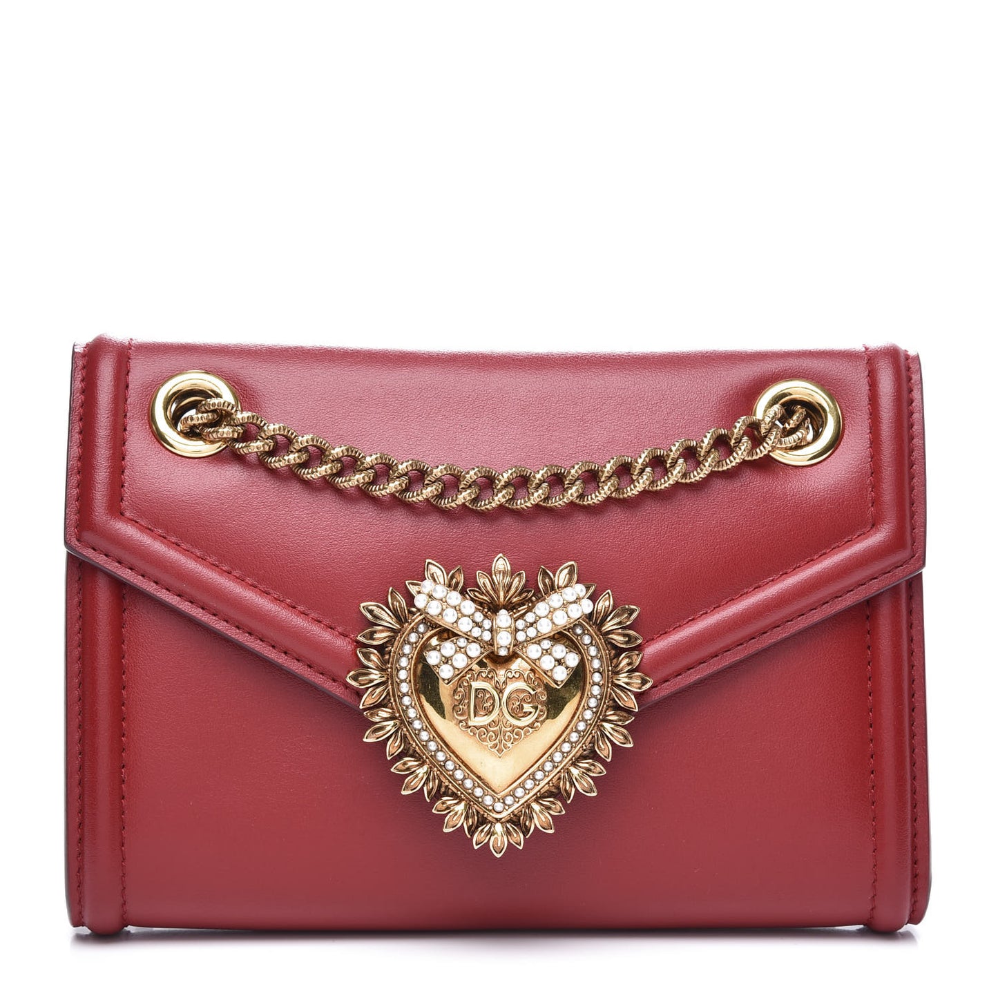 Smooth Calfskin Mini Devotion Crossbody Bag Red