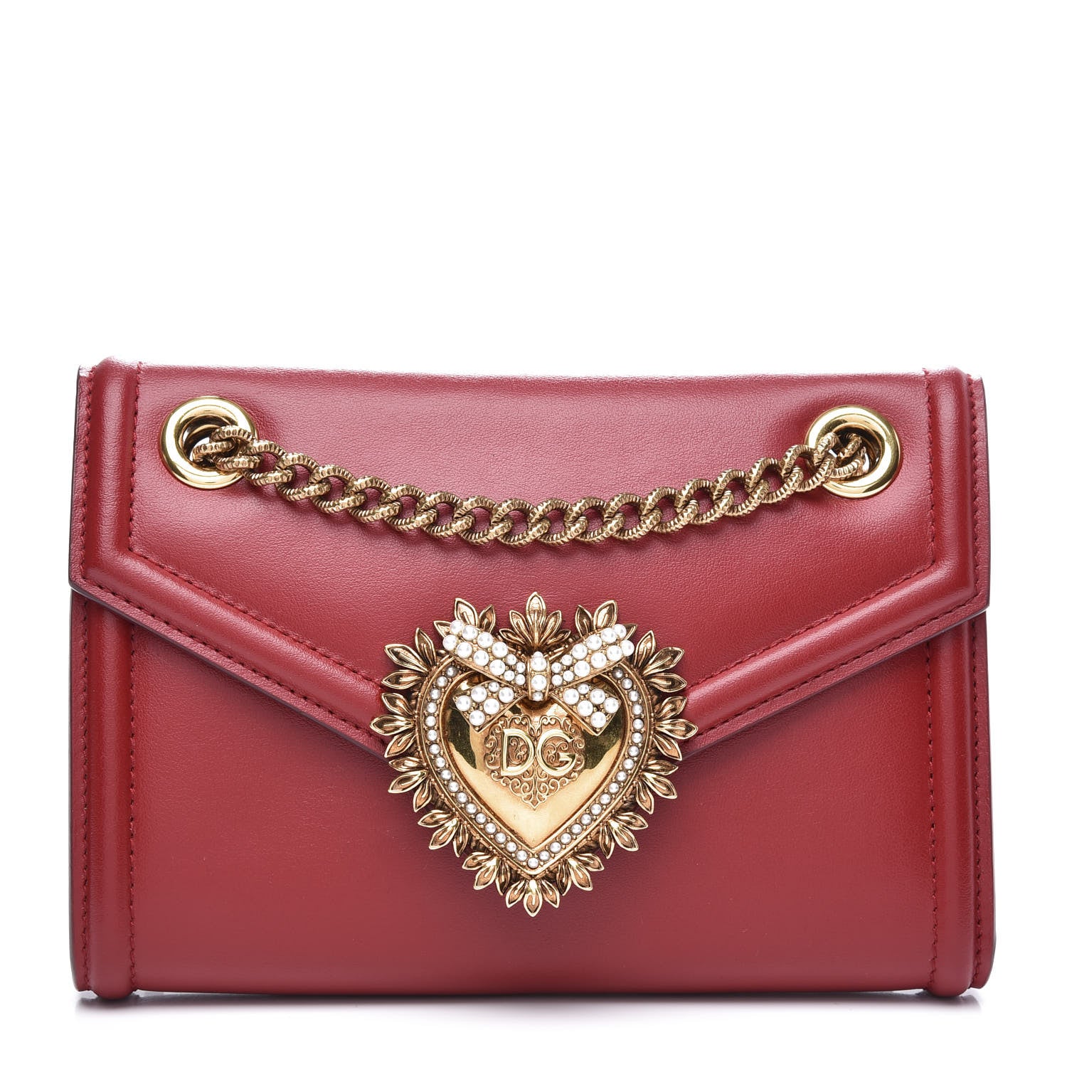 Dolce & Gabbana Smooth Calfskin Mini Devotion Crossbody Bag Red 1 of 8