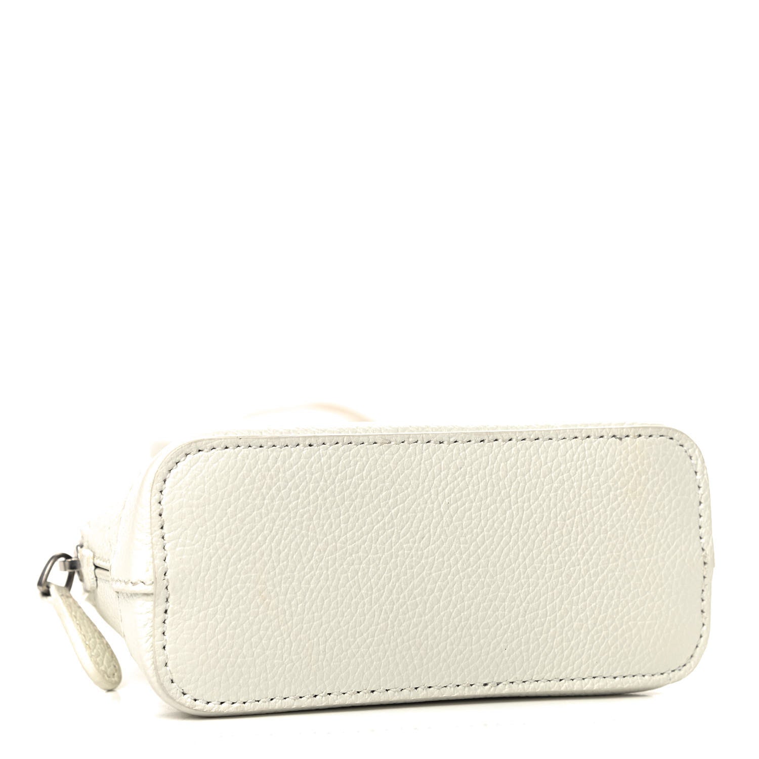 Balenciaga Grained Calfskin Logo Mini Ville Top Handle Bag White Black 3 of 8