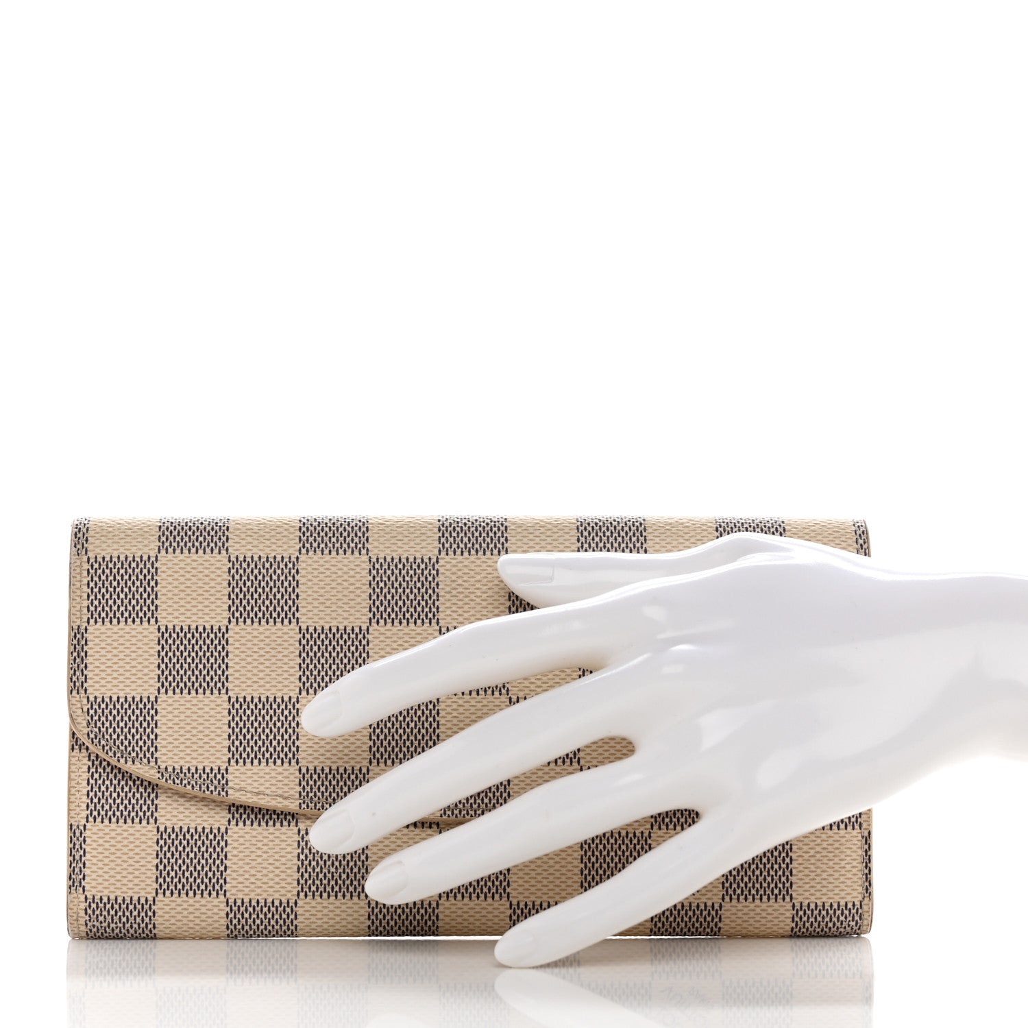Louis Vuitton Damier Azur Emilie Wallet Rose Ballerine 2 of 8