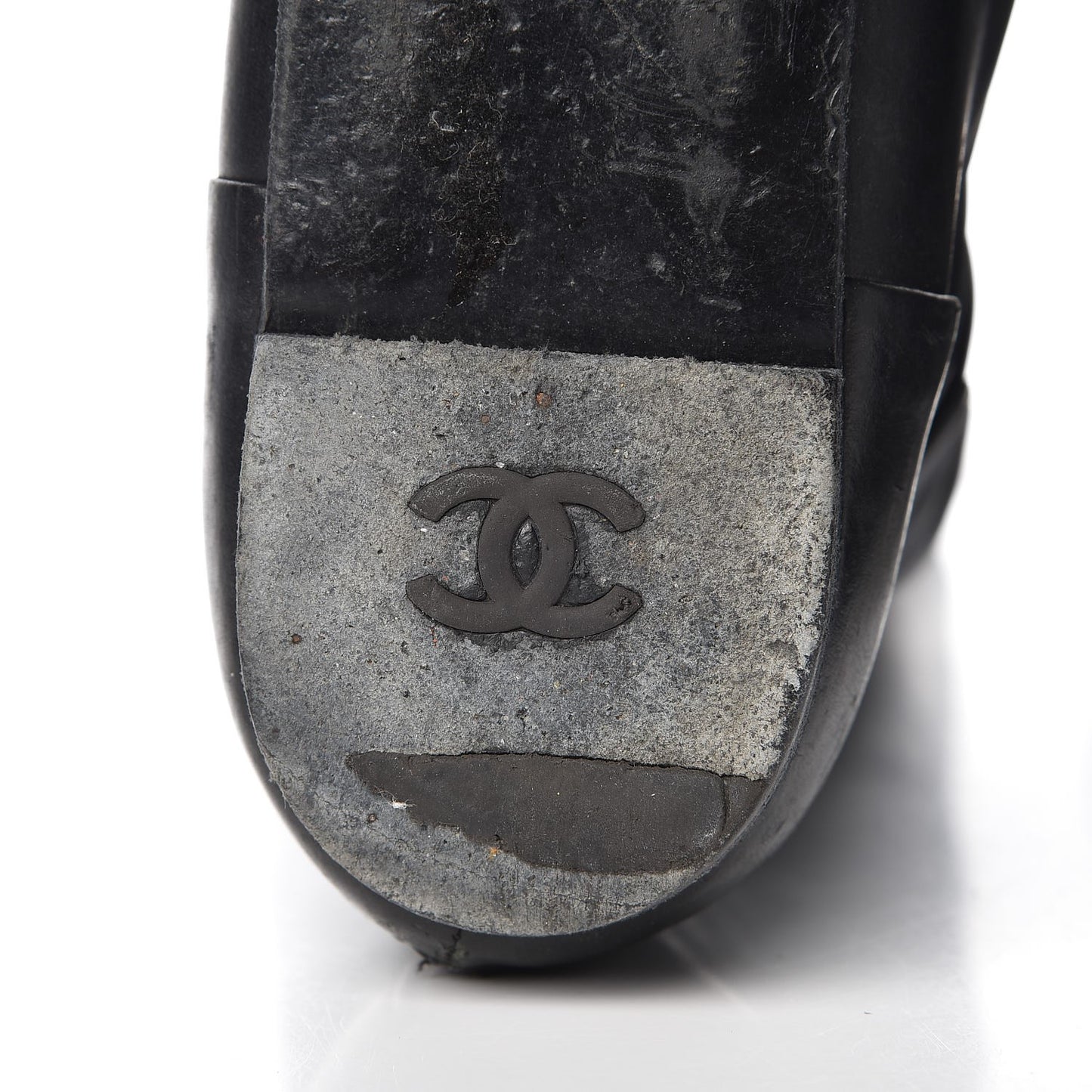 Lambskin Patent Cap Toe CC High Boots 38 Black
