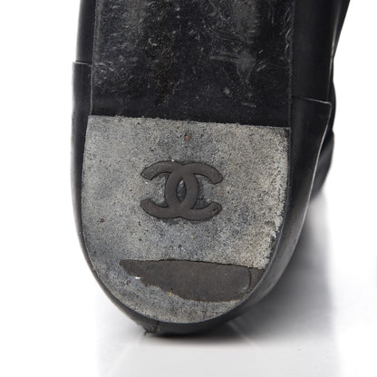 Chanel Lambskin Patent Cap Toe CC High Boots 38 Black 15 of 18