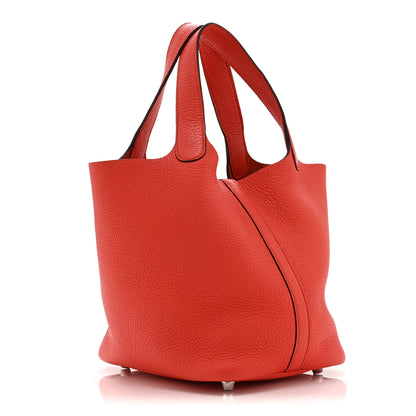 Hermes Taurillon Clemence Picotin Lock 18 PM Capucine 3 of 10