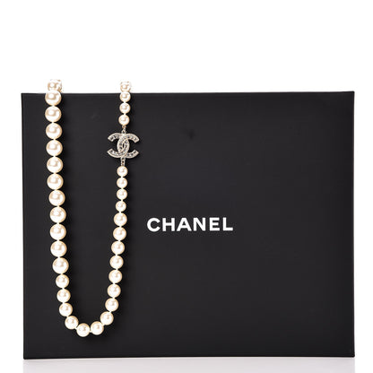 Chanel Pearl Baguette Crystal CC Necklace Gold 6 of 6