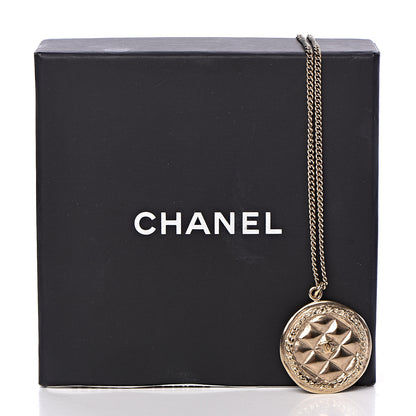 Chanel Medallion Quilted CC Chain Necklace Gold 6 of 6