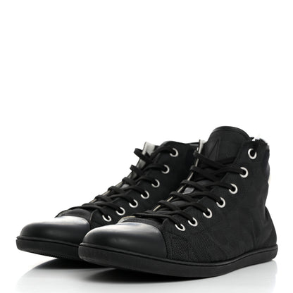 Louis Vuitton Nylon Damier Graphite Baseball High Top Sneaker Boots 11 3 of 9
