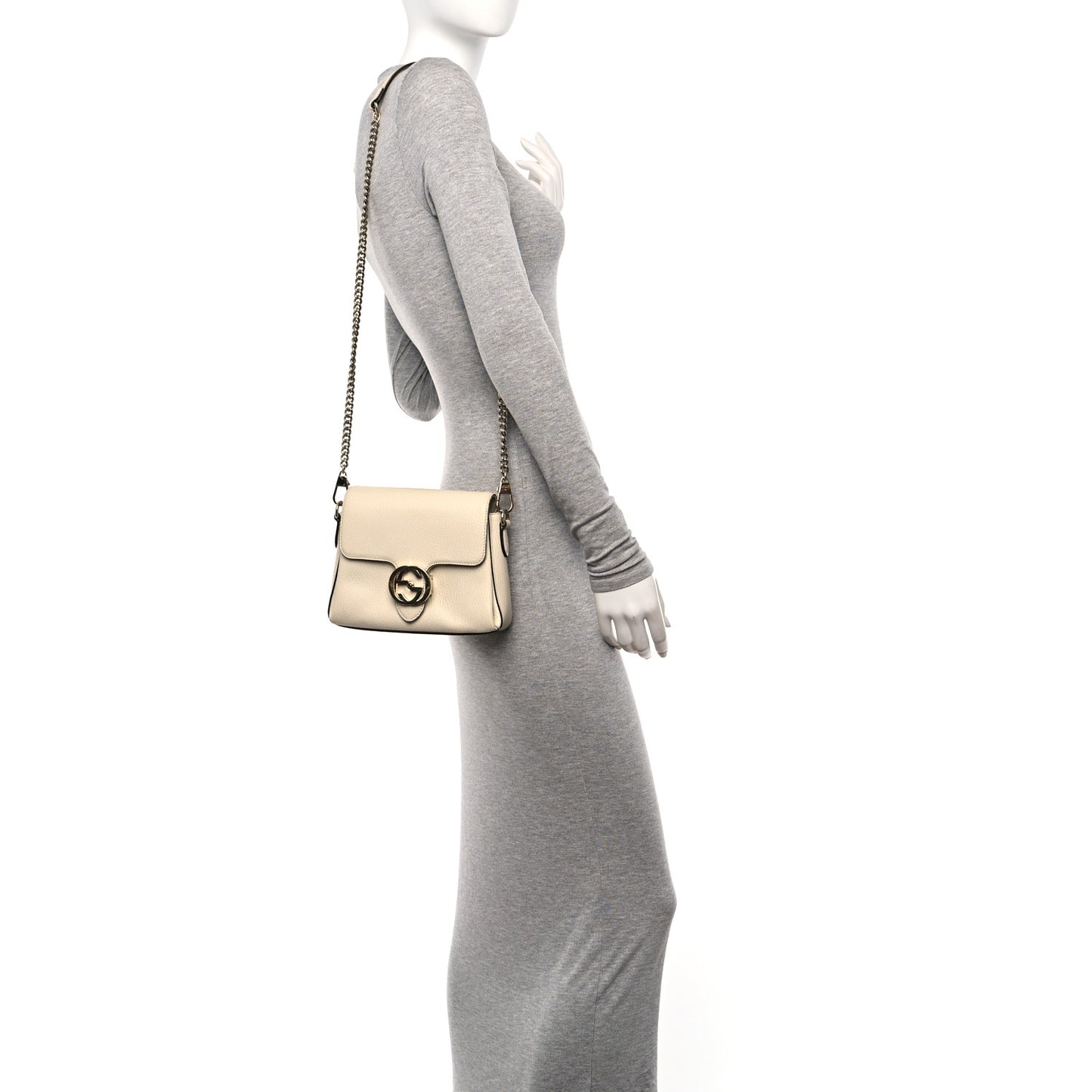 Dollar Calfskin Interlocking G Crossbody Bag Ivoire
