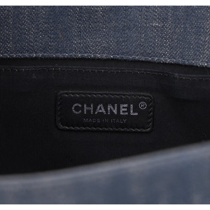 Chanel Denim Quilted Embossed Medium Boy Flap Blue 6 of 10