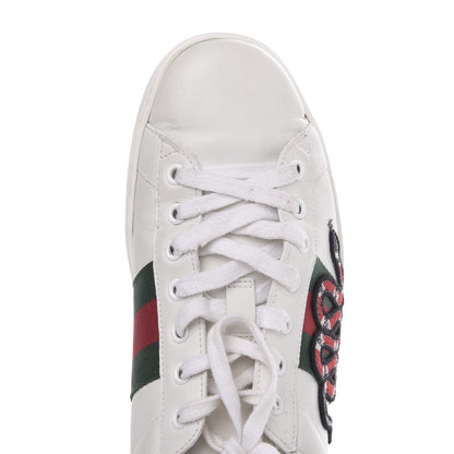 Gucci Calfskin Ayers Kingsnake Embroidered Mens Ace Sneakers 9 Green Red 12 of 14