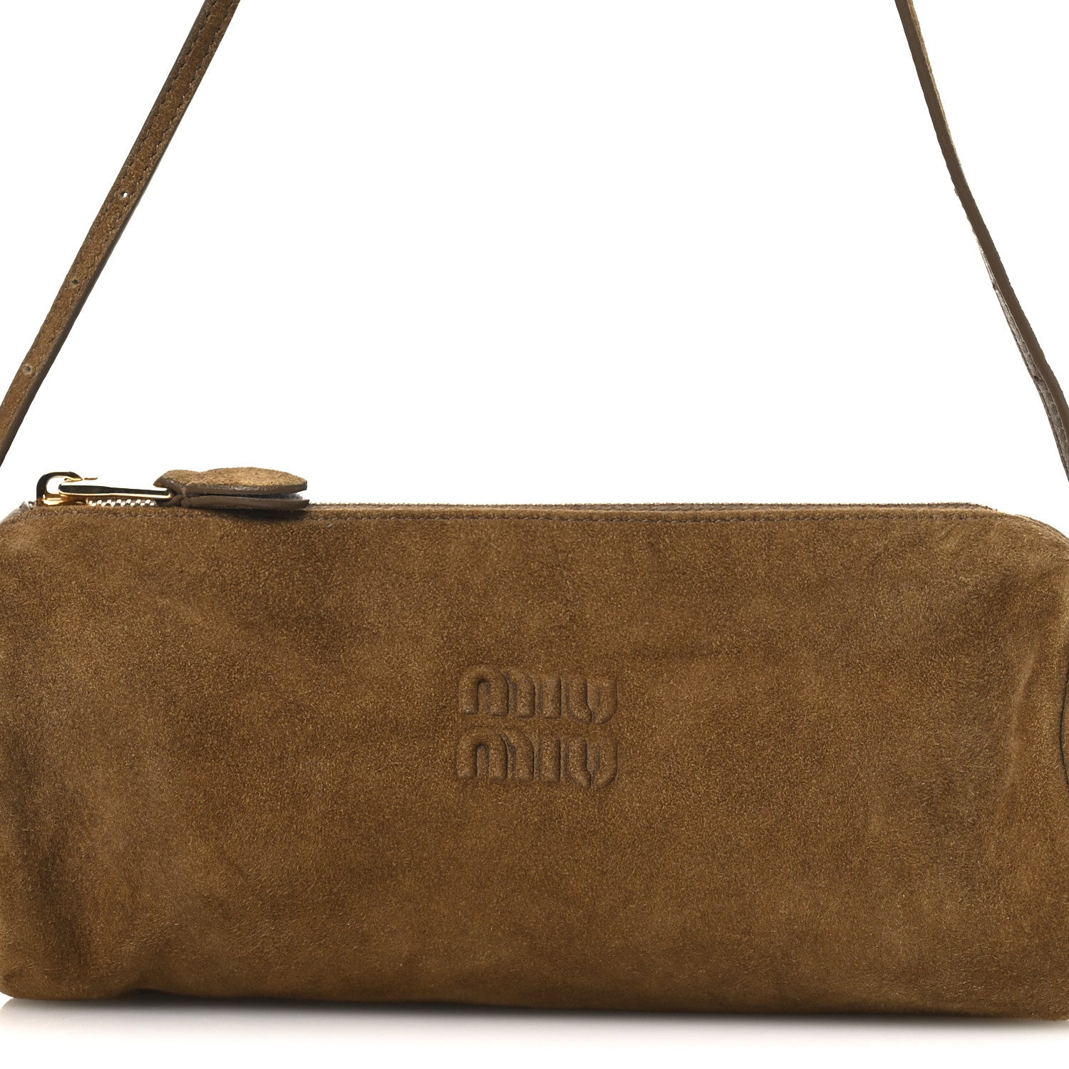 Miu Miu Suede Pouch Olive Green 7 of 9