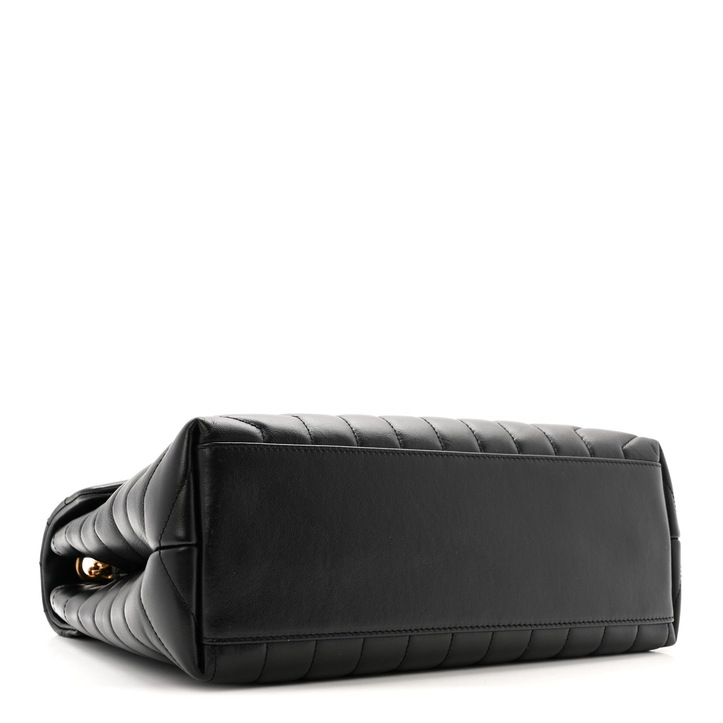 Calfskin Y Quilted Monogram Medium Loulou Chain Satchel Black