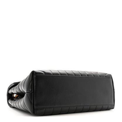 Saint Laurent Calfskin Y Quilted Monogram Medium Loulou Chain Satchel Black 4 of 17