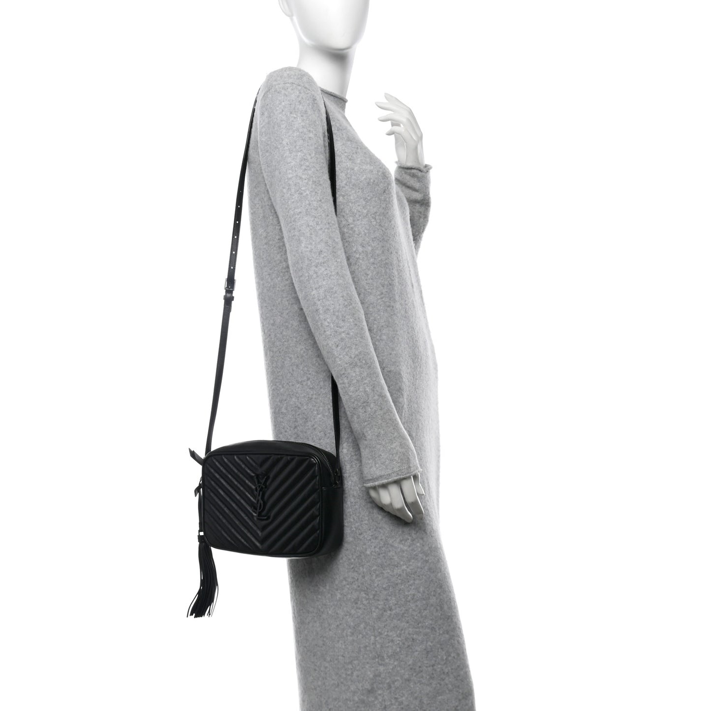 Calfskin Matelasse Monogram Monochrome Lou Camera Bag Black