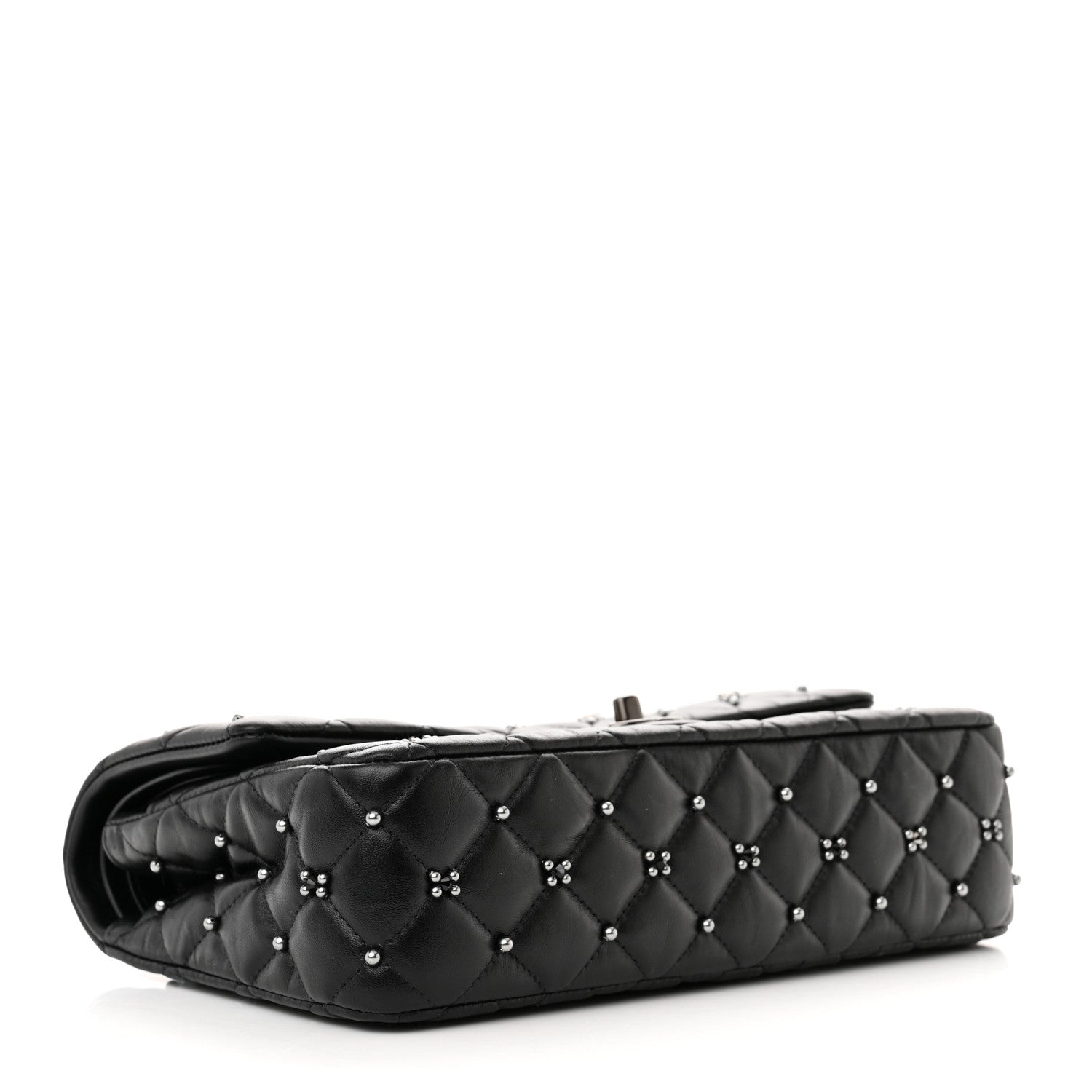 Chanel Lambskin Beaded Quilted Flower Double Flap Black 4 of 11