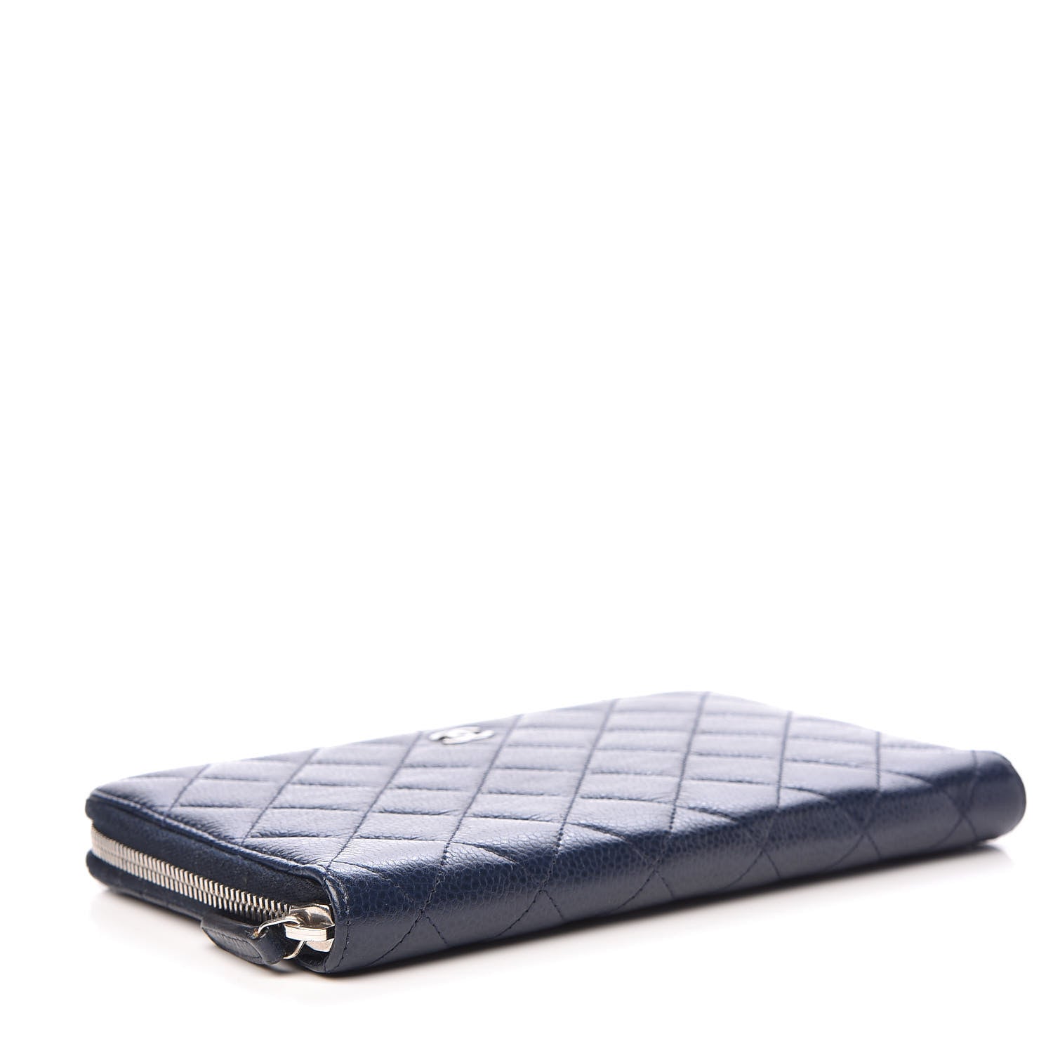 Chanel Caviar Quilted Large Zip Around Organizer Wallet Blue 4 of 9