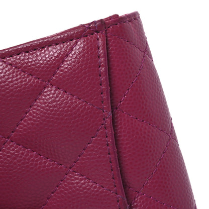 Chanel Caviar Quilted Flap Card Holder Wallet Dark Pink 9 of 11