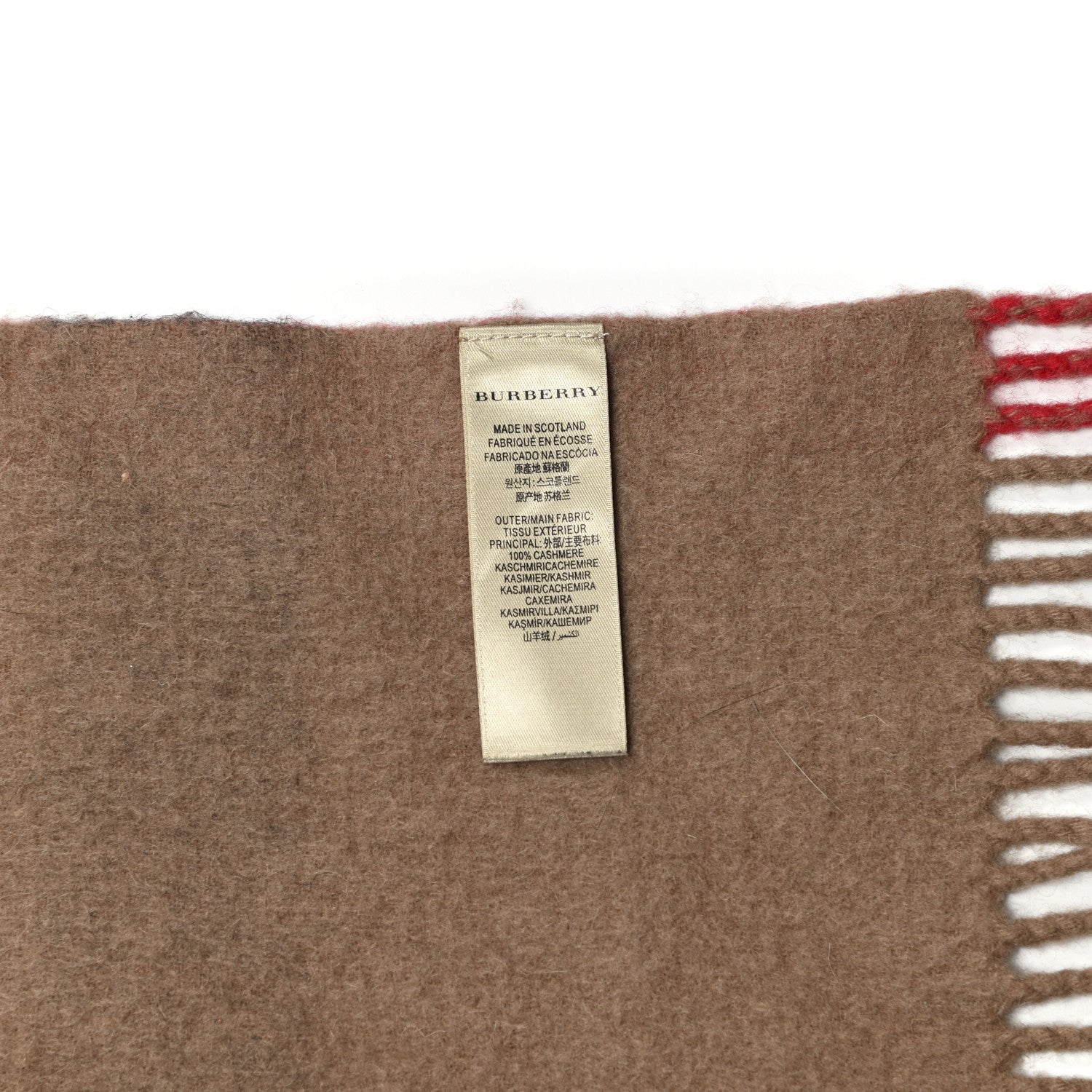 Burberry Cashmere Wool Nova Check St. Helene Blanket Fringe Scarf Camel 5 of 6