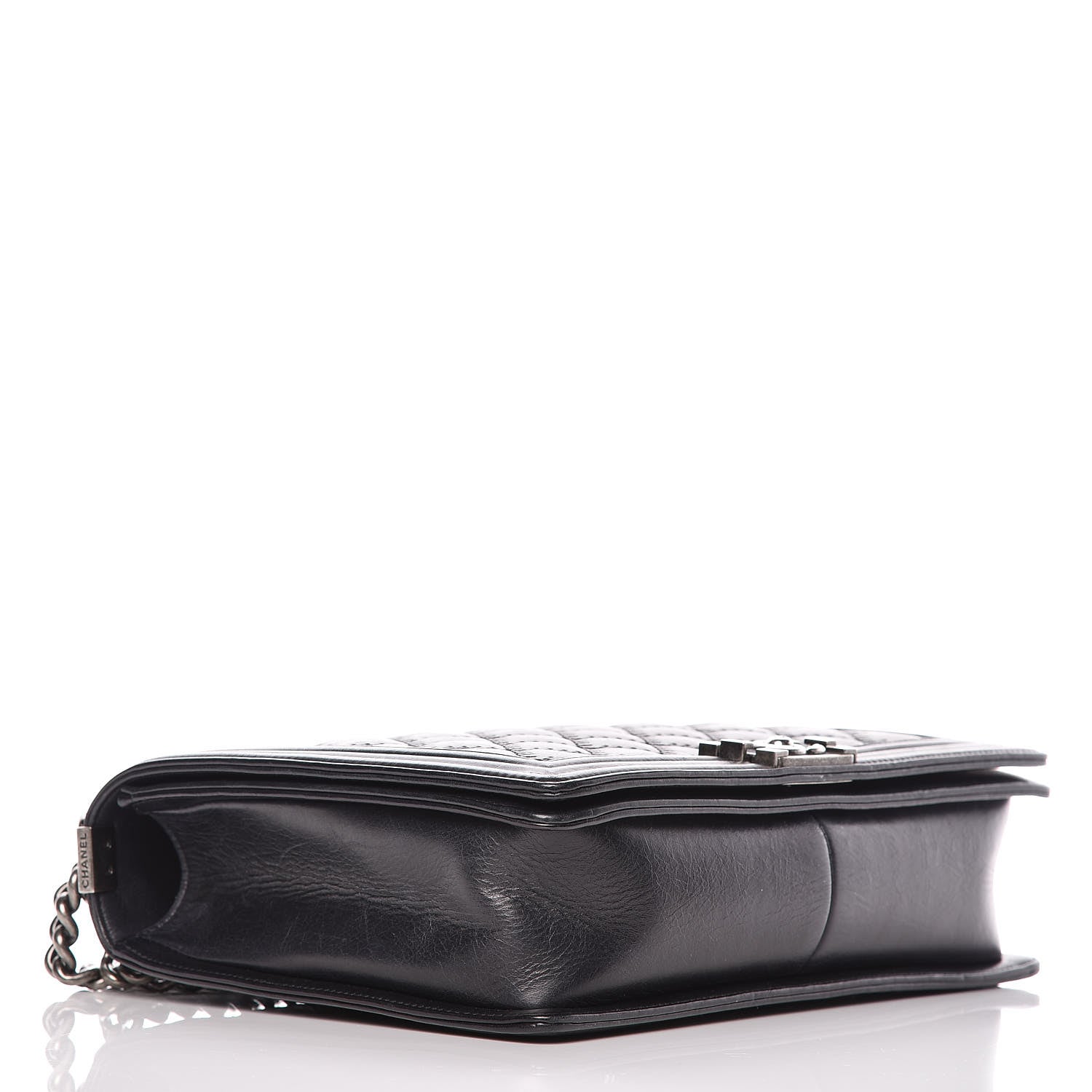 Chanel Calfskin Embossed Stitch Large Boy Flap Black 4 of 12