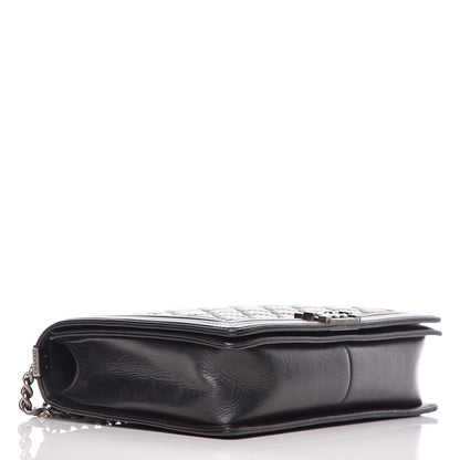 Chanel Calfskin Embossed Stitch Large Boy Flap Black 4 of 12