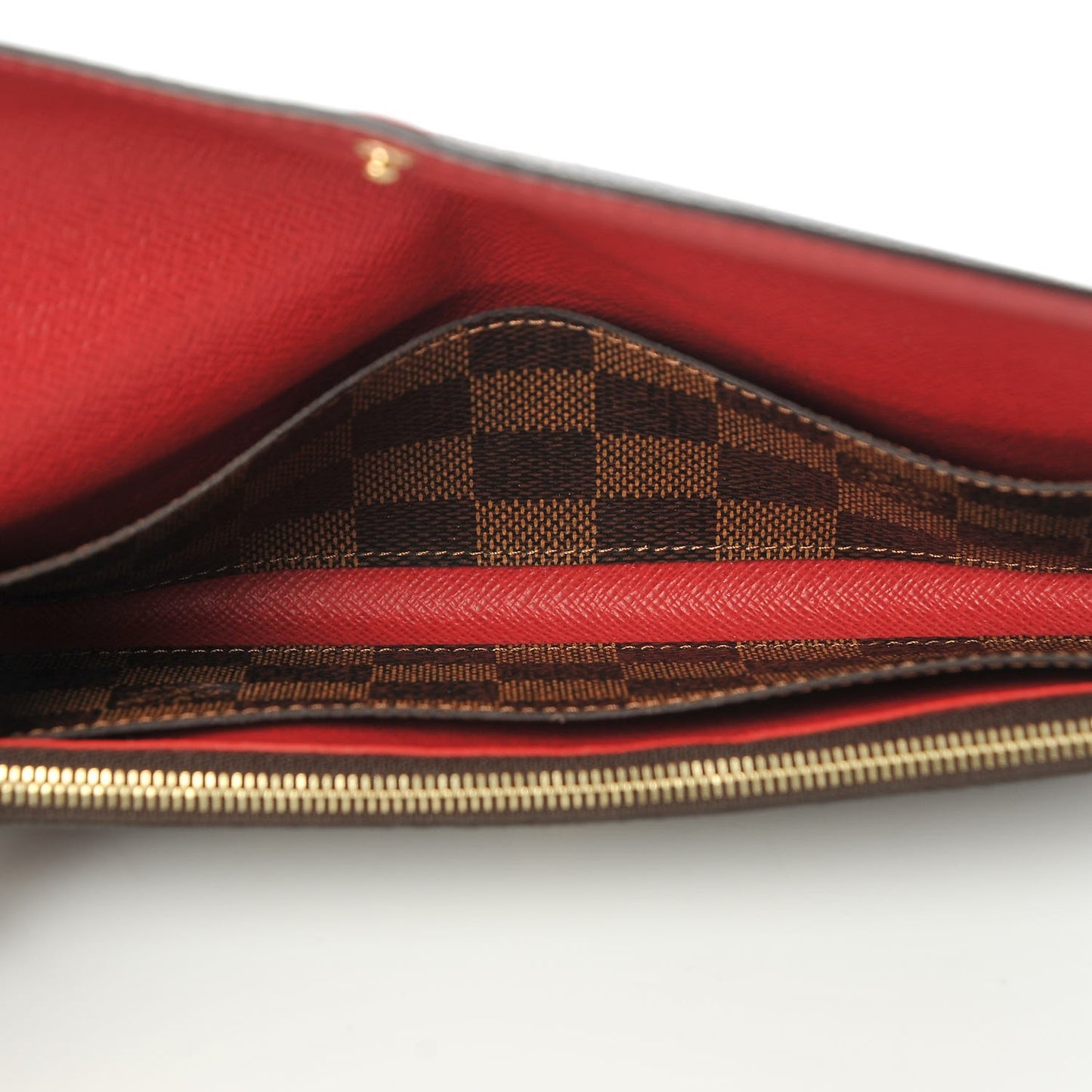 Damier Ebene Emilie Wallet Red