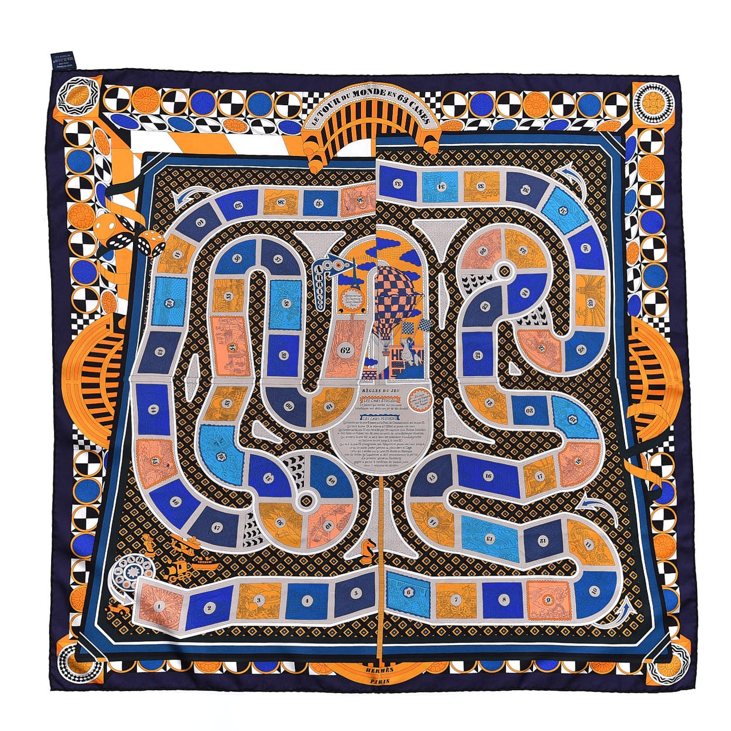 Silk Le Tour Du Monde En 63 Cases Scarf 90