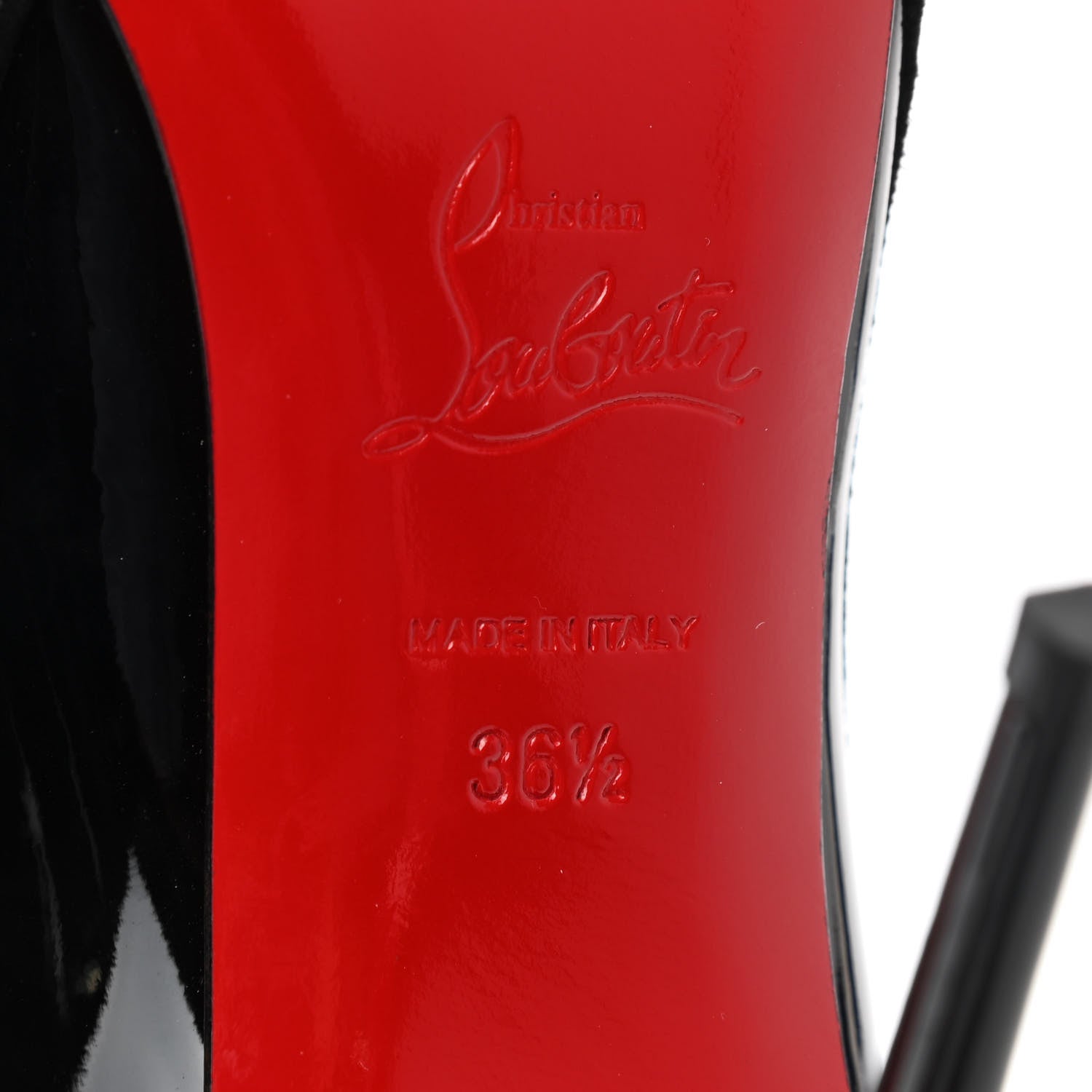 Christian Louboutin Veau Velours Patent Delicotte 100 Booties 36.5 Black 6 of 8