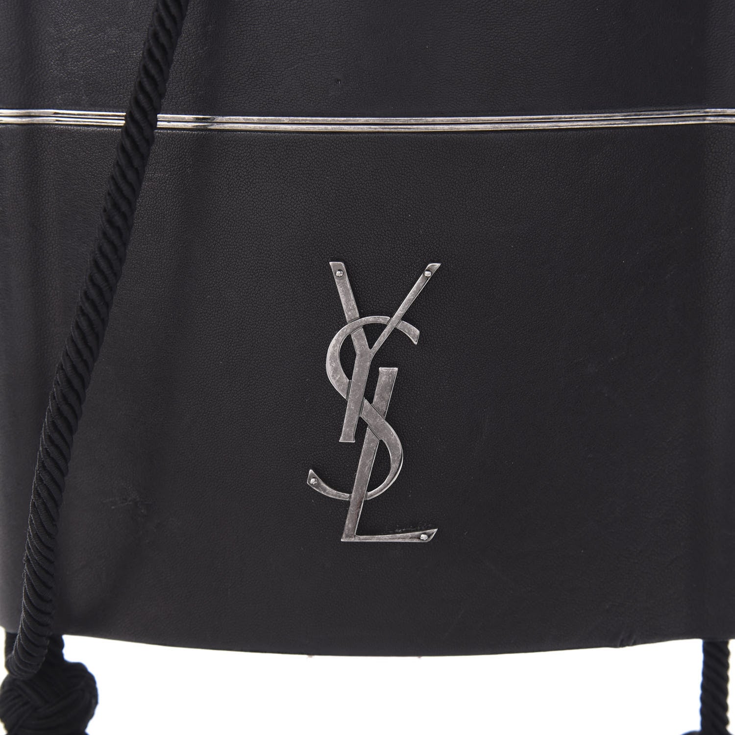 Saint Laurent Lambskin Monogram Opyum Tassel Bag Black 8 of 10