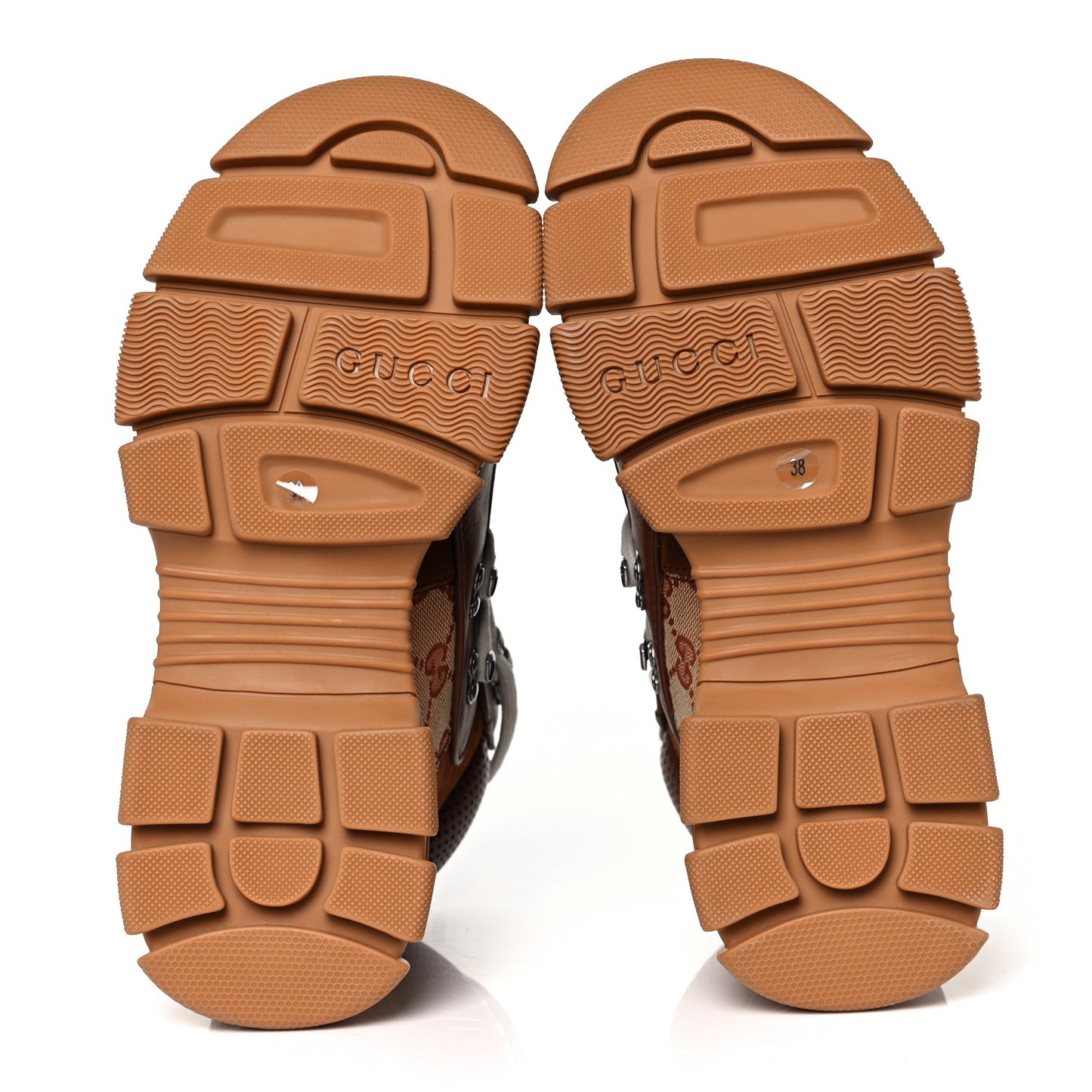 X SEGA Suede Calfskin GG Monogram Womens Flashtrek High-Top Sneakers 38 New Cuir Beige Ruggine
