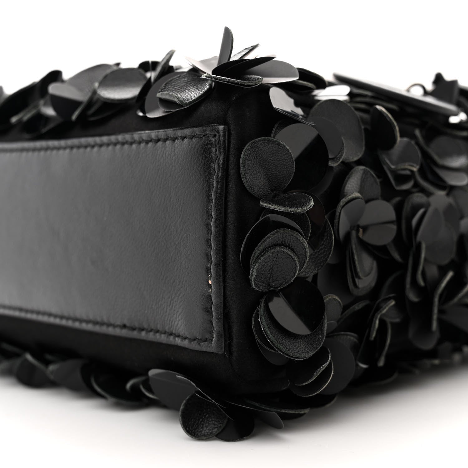 Christian Dior Lambskin Satin Sequin Floral Mini Lady Dior Black 11 of 13