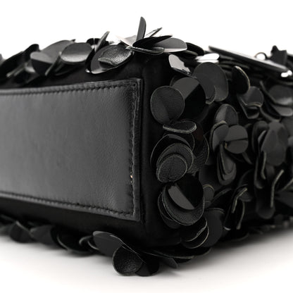 Christian Dior Lambskin Satin Sequin Floral Mini Lady Dior Black 11 of 13