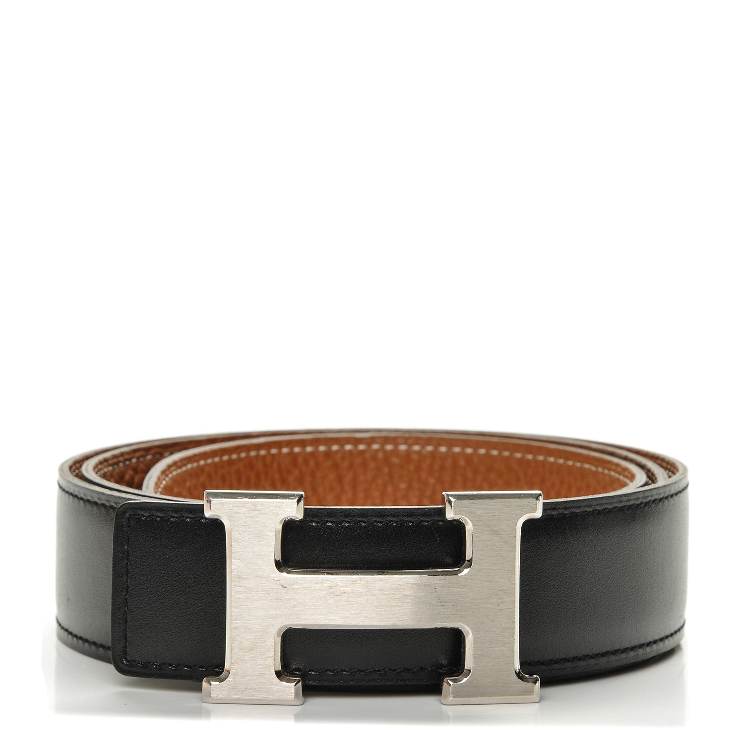 Hermes Box Togo 32mm H Belt 90 Black Gold 1 of 6