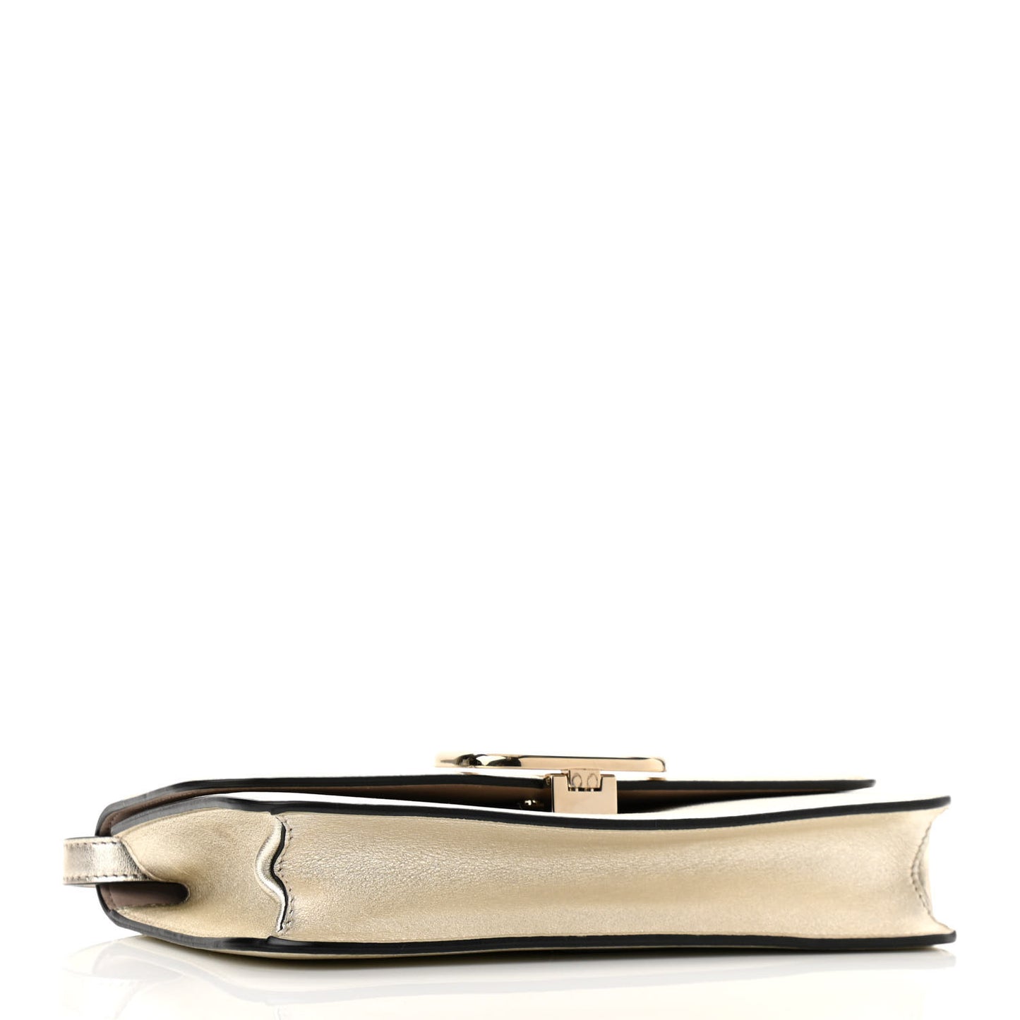 Metallic Calfskin VSling Clutch With Shoulder Strap Sahara