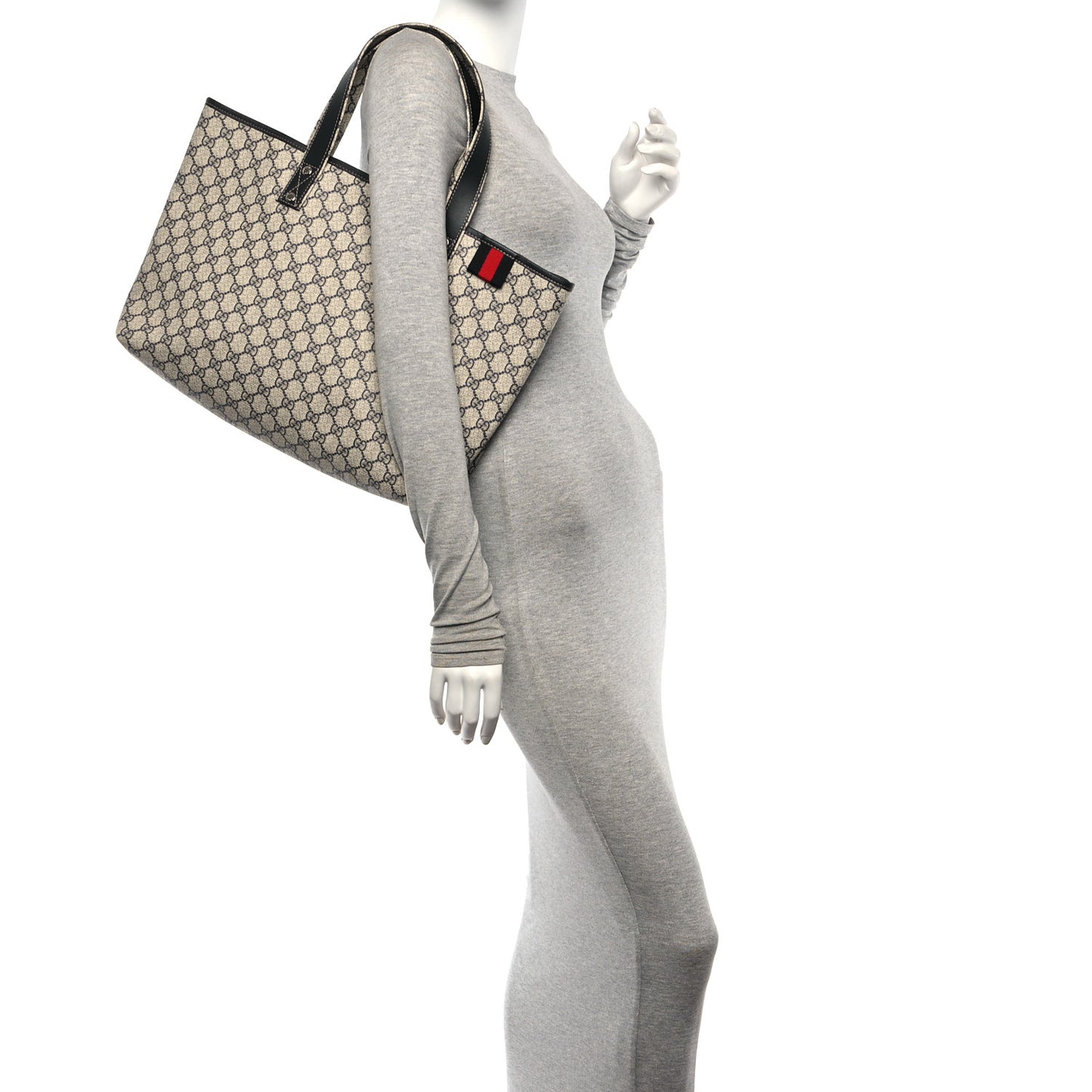 GG Plus Monogram Medium Signature Web Loop Tote Navy