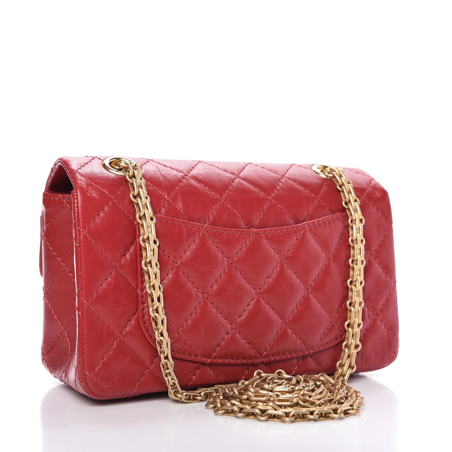 Aged Calfskin Quilted 2.55 Reissue Mini Flap Red