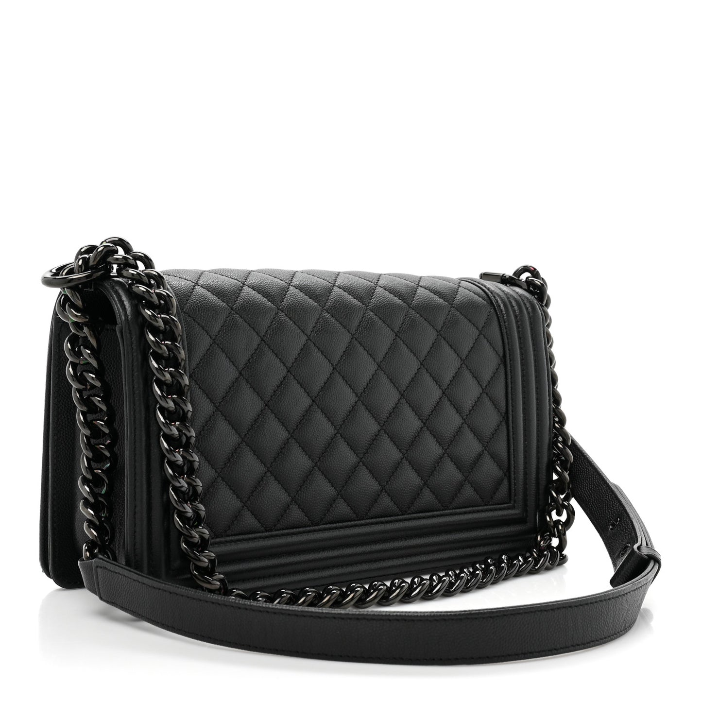 Caviar Quilted Medium Boy Flap So Black