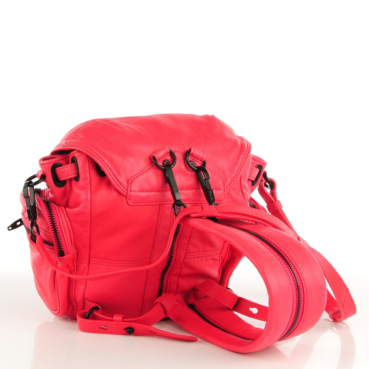 Lambskin Marti Backpack Poppy Matte Black Hardware